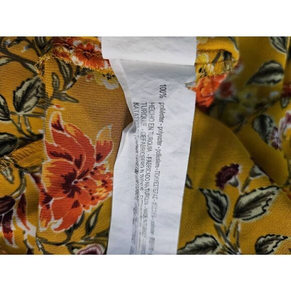 Zara Women modest mustard yellow bell sleeved with floral print blouse. Size M. - Picture 7 of 7